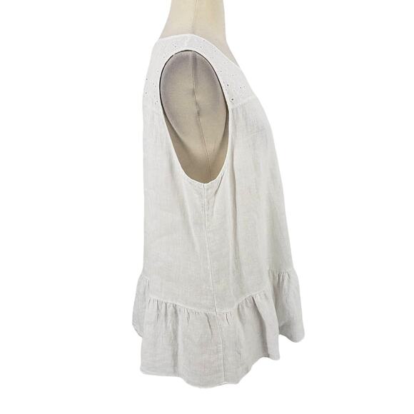 Francesca Bettini Lace Linen Tank Top White Eyelet lace Made in Italy Medium - Picture 5 of 6